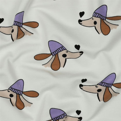 French Terry Hund mit Pudelmütze