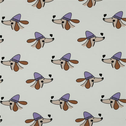 French Terry Hund mit Pudelmütze