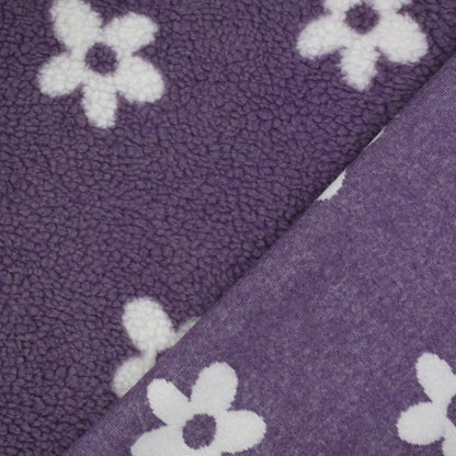 Teddystoff Blumen Altlila